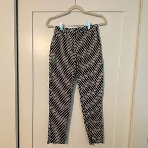H&M Navy and White Patterned Dress Pants